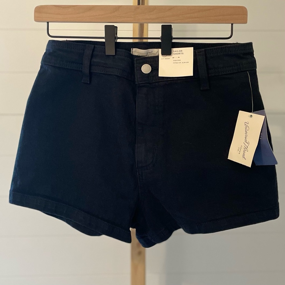 Women's High-Rise Sailor Denim Shorts - Universal‎ Thread Black